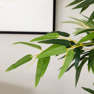 HOMCOM Υψηλή Τεχνητή Φυλή Μπαμπού 180 cm με 1640 Φύλλα και Βάση από...