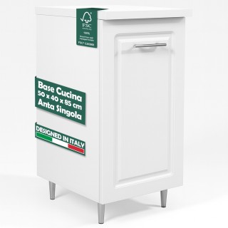 Shally Dogan Κινητή Βάση Κουζίνας Συνθέσιμη Μπουαζερί Χρώμα Λευκό μ...