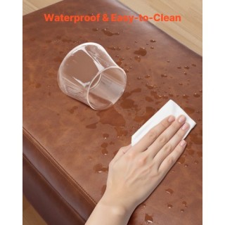 VEVOR Πολυθρόνα Αποθήκευσης με PU Δέρμα & Μεταλλικά Πόδια Καφέ PZWS...