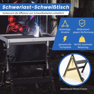 Costway  Πτυσσόμενο Τραπέζι Συγκόλλησης Υψηλής Αντοχής με Ρυθμιζόμε...