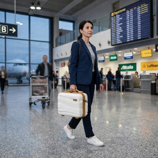 PROVITERA Σετ 4 Βαλίτσες Σκληρού Κελύφους από Πολυπροπυλένιο σε Λευ...