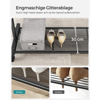 SONGMICS Κινητή Ράγα Ρούχων με Μεταλλικό Ράφι και Ρόδες 90.5x40.5x1...