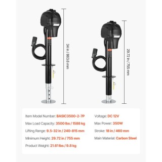 VEVOR Ηλεκτρικός Γρύλος Ρυμουλκούμενου 3500 lbs για Τροχόσπιτο & Κα...