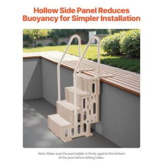 VEVOR Σκάλα Πισίνας 4 Σκαλοπατιών με 2 Χειρολαβές, Υποστήριξη 400 l...