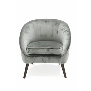 Galileo Σιβύλλα Πολυθρόνα Καθιστικού σε Ανοιχτό Γκρι με Βελούδινη Υ... Galileo Σιβύλλα Πολυθρόνα Καθιστικού σε Ανοιχτό Γκρι με Βελούδινη Υ...