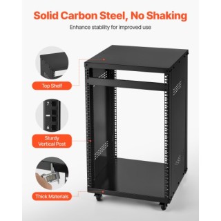 VEVOR Ράφι Εξοπλισμού Στούντιο 16U, Φορτίο Μέγιστης Αντοχής 90.7 kg...