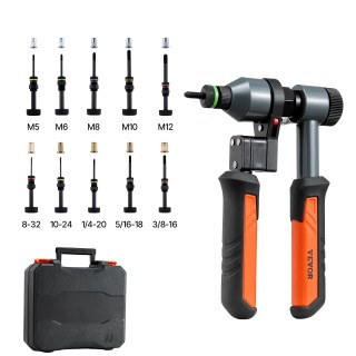 VEVOR Σετ Εργαλείων Πριτσινιών, Καρυδάκι, 210 mm, με 10 Αντάπτορες ... VEVOR Σετ Εργαλείων Πριτσινιών, Καρυδάκι, 210 mm, με 10 Αντάπτορες ...