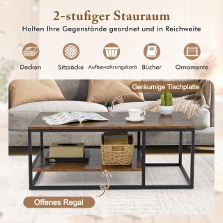 Costway Βιομηχανικό Τραπεζάκι Σαλονιού με Διπλή Επιφάνεια και Μεταλ... Costway Βιομηχανικό Τραπεζάκι Σαλονιού με Διπλή Επιφάνεια και Μεταλ...