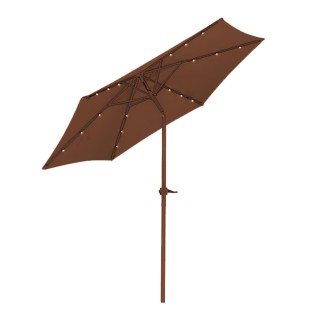 BAKAJI Ομπρελόκηπος Βεράντας Καφέ με 18 LED και Κεντρικό Πάσσαλο Εξ...