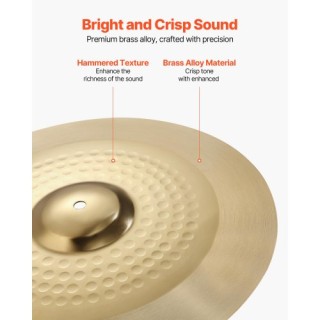 VEVOR Σετ Κύμβαλων 4 Τεμαχίων για Τύμπανα 10, 14, 16, 20 Ίντσες CPT...