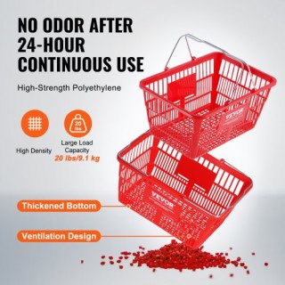 Σετ Καλαθιών Αγορών VEVOR 12τμχ 21L με Σιδερένια Λαβή & Βάση Κόκκιν... Σετ Καλαθιών Αγορών VEVOR 12τμχ 21L με Σιδερένια Λαβή & Βάση Κόκκιν...