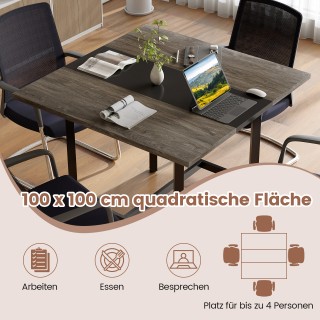 Costway Τετράγωνο Τραπέζι Συνεδριάσεων με Μεταλλικό Σκελετό Γραφείο...