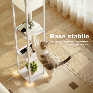 HOMCOM Λάμπα Δαπέδου με Ράφια, Ρυθμιζόμενη Φωτεινότητα, Διακόπτης Π...