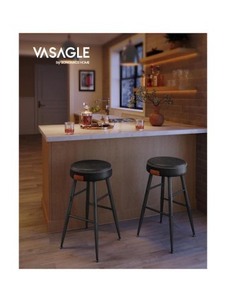 Σετ Σκαμπό Μπαρ 2 τμχ  Χρώματος Μαύρο VASAGLE  LBC080B01