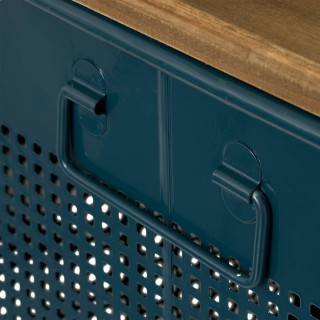 Atmosphera Σετ 3 Διακοσμητικά Μπαούλα από Ξύλο και Ατσάλι - Διαστάσ...