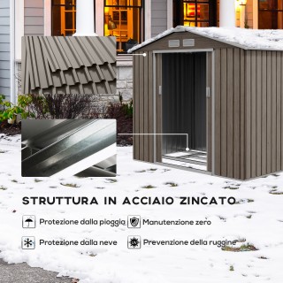 Μεταλλική Αποθήκη με Αεραγωγούς και Διπλή Συρόμενη Πόρτα  213 x 130...