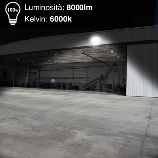 BAKAJI Σετ 2 Προβολείς LED Fari 100W Υψηλής Φωτεινότητας 8000lm Λευ...