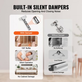 VEVOR 40 Πακέτα Μεντεσέδες Ντουλαπιών Πλήρους Κάλυψης με Απαλό Κλε... VEVOR 40 Πακέτα Μεντεσέδες Ντουλαπιών Πλήρους Κάλυψης με Απαλό Κλε...