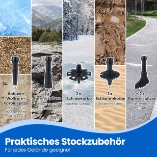 Costway Πτυσσόμενα Μπαστούνια Πεζοπορίας με Ταχεία Ασφάλιση για Ύψο...