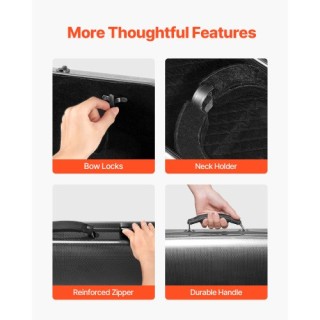 VEVOR Φορητή Θήκη Βιολιού 4/4 από Συνθετικές Ίνες Άνθρακα XTQHZFXFH...