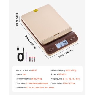 VEVOR Ψηφιακή Ζυγαριά Αποστολής, 40 kg, Υψηλή Ακρίβεια, Με Λειτουργ... VEVOR Ψηφιακή Ζυγαριά Αποστολής, 40 kg, Υψηλή Ακρίβεια, Με Λειτουργ...