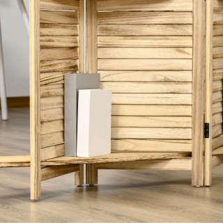 HOMCOM Τετράφυλλη Πτυσσόμενη Εσωτερική Διαχωριστική Οθόνη με Ράφια ...