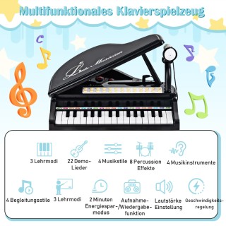 Costway Παιδικό Πιάνο με 31 Πλήκτρα & Σκαμπό, Φορητό Παιχνιδόπιανο ...