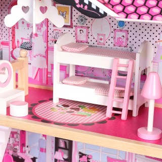 BAKAJI  Ξύλινο Σπιτάκι Κούκλας Παιδικό 3 ορόφων με Έπιπλα Αξεσουάρ ...