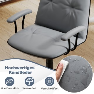 Costway Εργονομική Καρέκλα Γραφείου από Τεχνητό Δέρμα με Επενδυμένα...