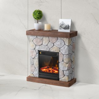 BAKAJI Ηλεκτρικό Τζάκι Κορτίνα με Ρεαλιστική Φλόγα Θέρμανση 2000 W ...