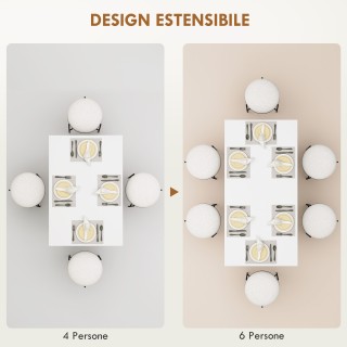 HOMCOM Επεκτεινόμενο Τραπέζι Φαγητού για 4-6 Άτομα με Αναδιπλούμενα...