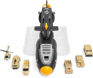 BAKAJI Παιδικό Στρατιωτικό Υποβρύχιο με Φορτωτή Παιχνιδιών + 6 Οχήμ...