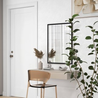 HOMCOM Ορθογώνιος καθρέφτης τοίχου με γάντζους, σε γυαλί και MDF, 6...