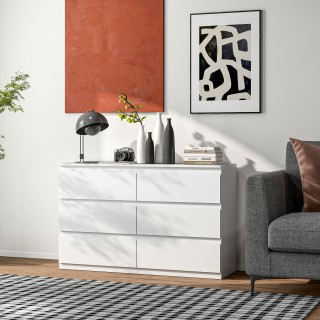 HOMCOM Συρταριέρα 6 Συρταριών για Υπνοδωμάτιο από Ξύλο με Μεταλλικο... HOMCOM Συρταριέρα 6 Συρταριών για Υπνοδωμάτιο από Ξύλο με Μεταλλικο...