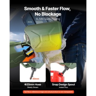 VEVOR Δοχείο Καυσίμου Μεταλλικό 20L με Στόμιο & Χειρολαβή, Πράσινο,... VEVOR Δοχείο Καυσίμου Μεταλλικό 20L με Στόμιο & Χειρολαβή, Πράσινο,...