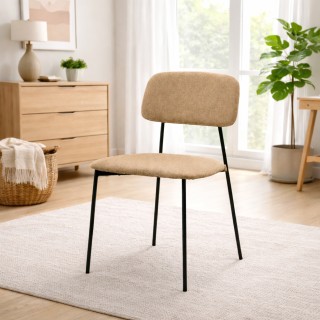 BAKAJI Σετ 4 Καρέκλες Παρίσι Τορτόρα με Υφασμάτινη Επένδυση και Μετ... BAKAJI Σετ 4 Καρέκλες Παρίσι Τορτόρα με Υφασμάτινη Επένδυση και Μετ...