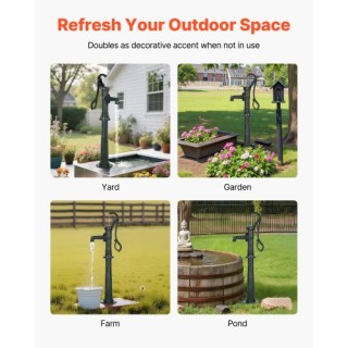 VEVOR Χειροκίνητη Αντλία Νερού Κατασκευασμένη από Ανθεκτικό Χυτοσίδ...