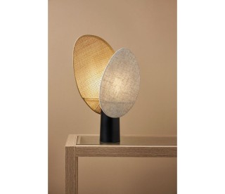 Ostaria Λάμπα μπαμπού λινό και μέταλλο μπεζ και μαύρο Almeria - Πισ...