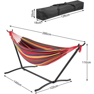 BAKAJI Αιώρα Κήπου Βραζιλιάνικη Πολύχρωμες Ρίγες 285 x 110 x 122 ε... BAKAJI Αιώρα Κήπου Βραζιλιάνικη Πολύχρωμες Ρίγες 285 x 110 x 122 ε...