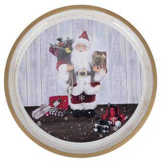 Galileo Στρογγυλός πλαστικός δίσκος Χριστουγέννων 40 εκ Santas Hous...