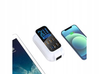 Verk Group Επιτραπέζιος Φορτιστής 8 Θυρών USB QC 3.0 & Type C με Οθ...