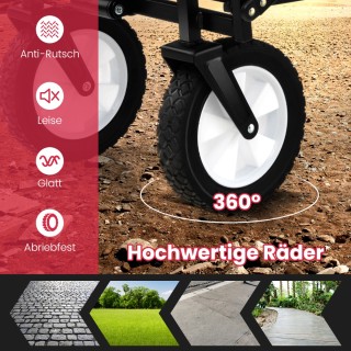 Costway  Πτυσσόμενο Καρότσι Μεταφοράς με Μεγάλη Χωρητικότητα και Ρυ...