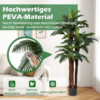 Costway Σετ 2 Τεχνητές Φοίνικες με Ρυθμιζόμενα Φύλλα και 3 Πραγματι...