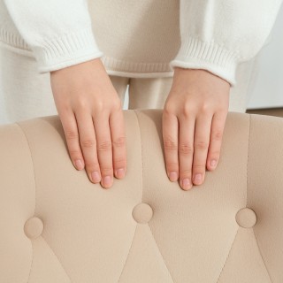 HOMCOM Πολυθρόνα για Σαλόνι από Βελούδο με Επενδεδυμένο και Καπιτον...