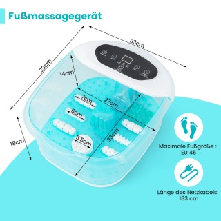 Costway Συσκευή Μασάζ Ποδιών με Θερμαινόμενο Υδρομασάζ και Πεντικιο...