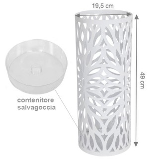 BAKAJI Στρογγυλή βάση ομπρελοθήκης από λευκό σίδερο με δίσκο συλλο... BAKAJI Στρογγυλή βάση ομπρελοθήκης από λευκό σίδερο με δίσκο συλλο...