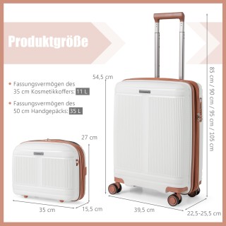 Costway Σετ Αποσκευών 2 τεμαχίων: Λευκή Βαλίτσα Καμπίνας 20 & Νεσε... Costway Σετ Αποσκευών 2 τεμαχίων: Λευκή Βαλίτσα Καμπίνας 20 & Νεσε...