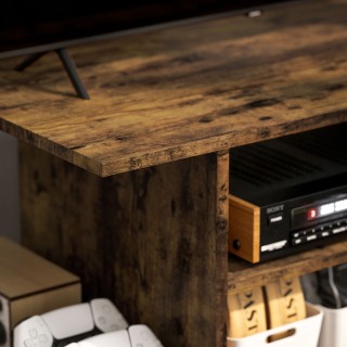 HOMCOM Κινητό Μοντέρνο Τραπεζάκι Τηλεόρασης με Ράφια, Περιστρεφόμεν...