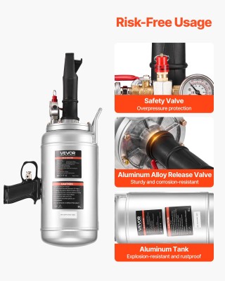 VEVOR Φορητός Φουσκωτής Ελαστικών 1.6 Γαλ / 6 Λ - Χειρός για Αυτοκί...