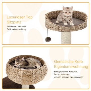 Costway Πολυλειτουργικό Δέντρο Γάτας με Σταθερή Κατασκευή και Φυσικ...